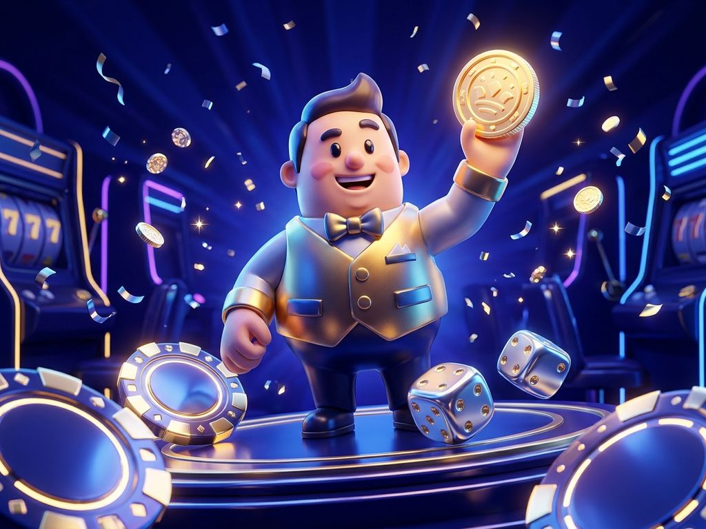 Smartphone affichant appli casino avec pièces dorées